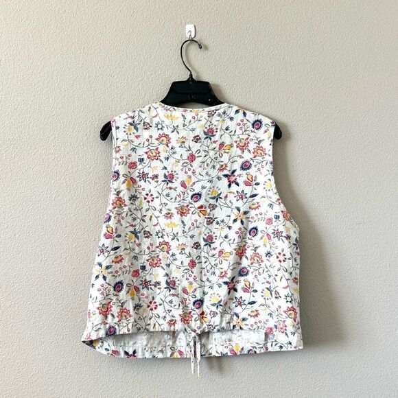 Vintage Bechamel Linen Blend Floral Print Vest Top - Picture 6 of 7